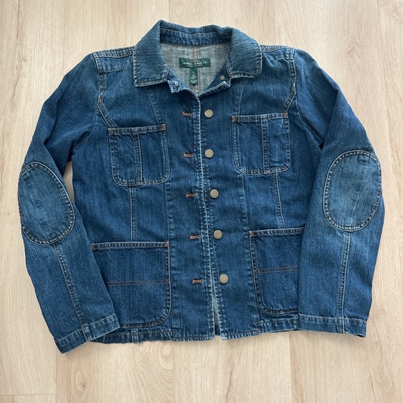 Ralph Lauren Jackets & Blazers - Vintage Ralph Lauren LRL Classic Blue Denim Jacket with elbow patches